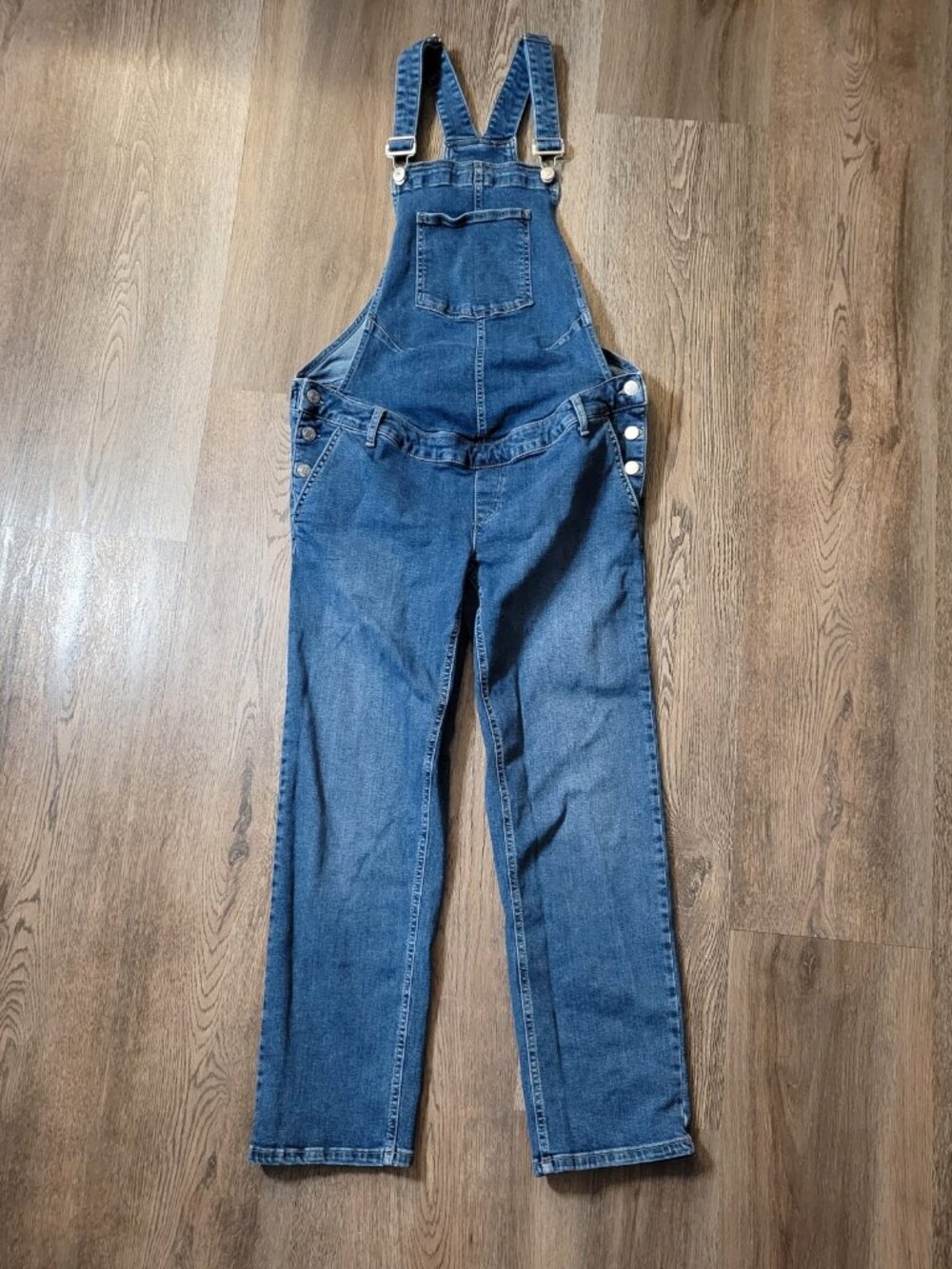 GAP Maternity Sz Small Denim Bib Overalls Blue Jean‎ Straight Leg Cropped Length